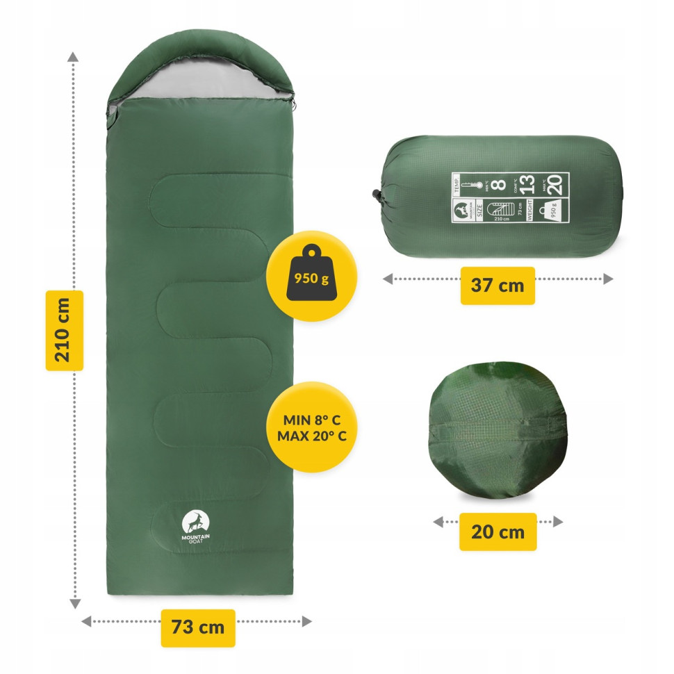 Спальний мішок (спальник) ковдра Standard Mountain Goat MG0015 Olive/Grey