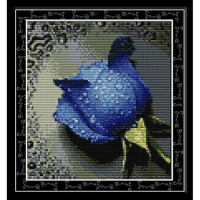 Вышивка крестиком "Синяя роза" 30х32см H023(3)                                                      