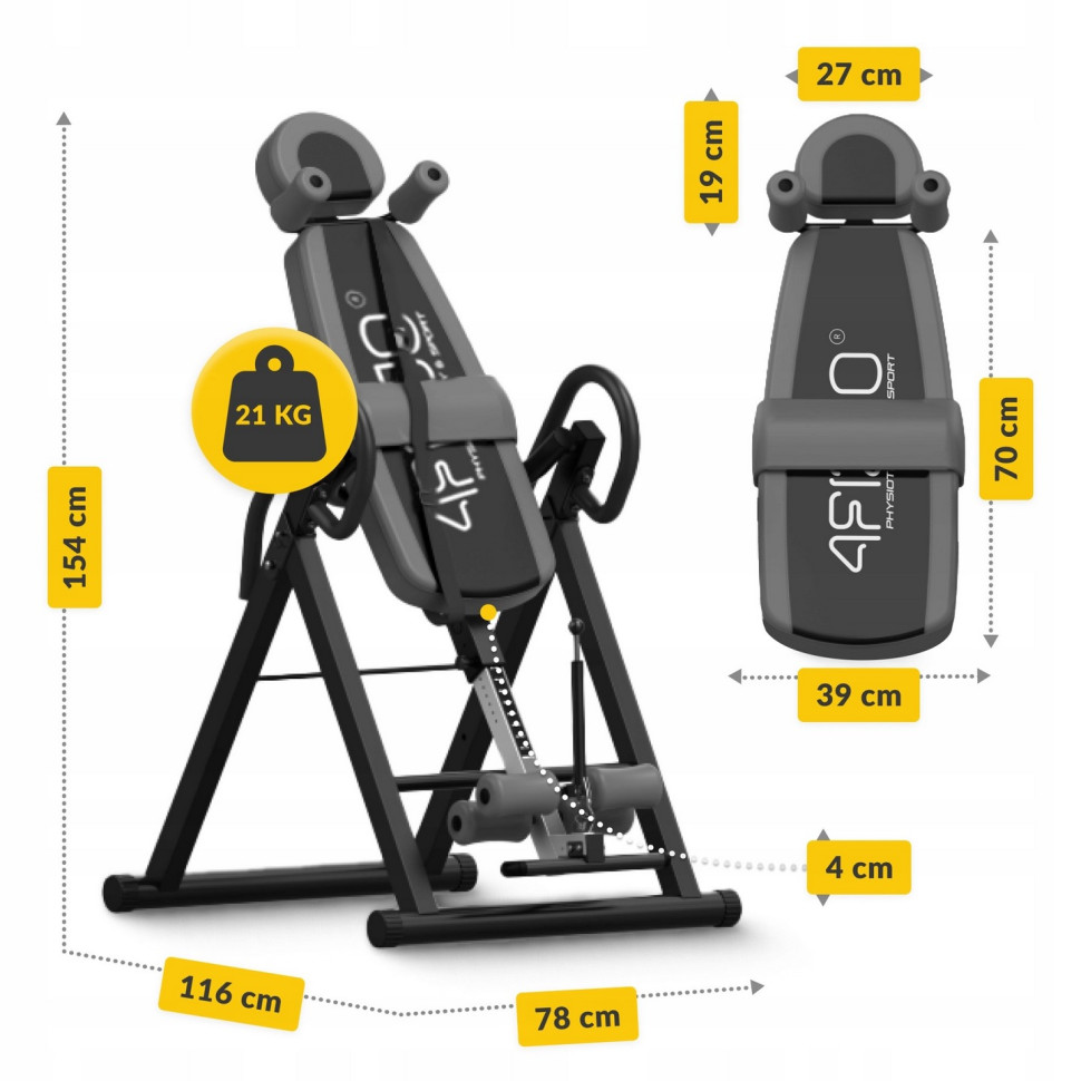 Стіл інверсійний регульований 4FIZJO P-5905973401951 Black/Grey
