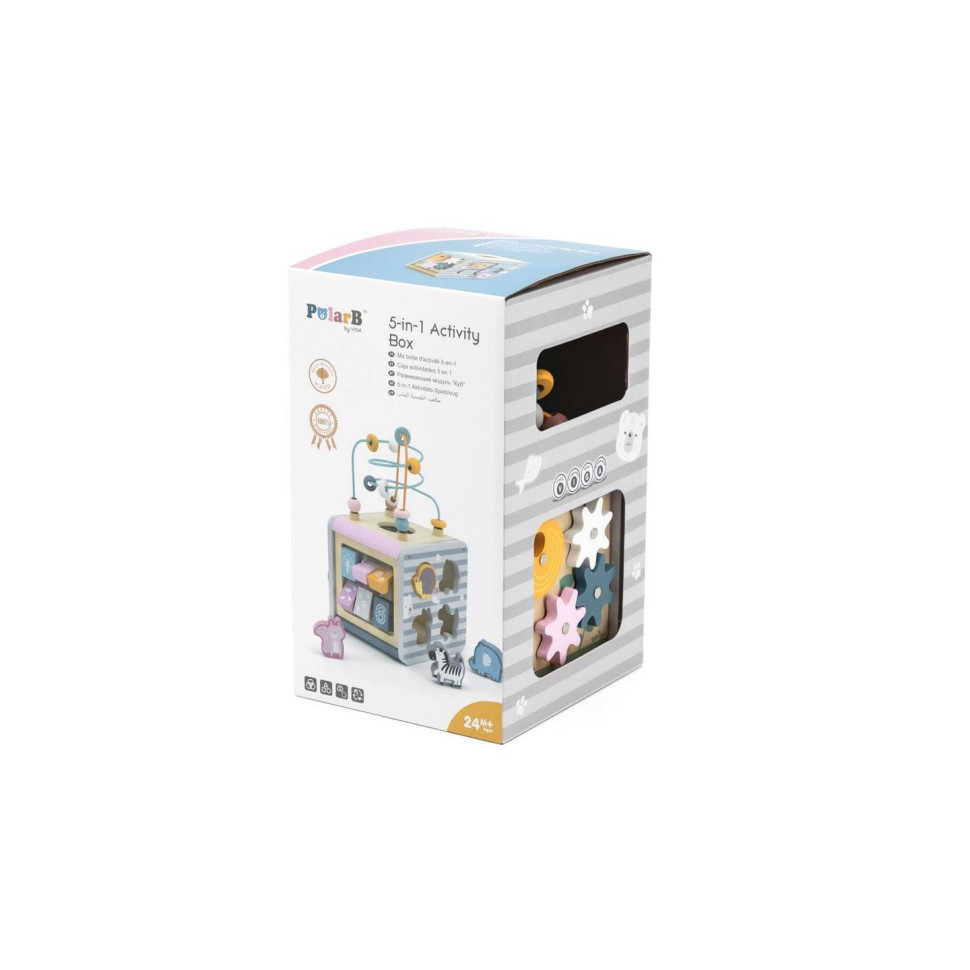 Бізікуб 5 в 1 Viga Toys PolarB 44030 дерев'яний