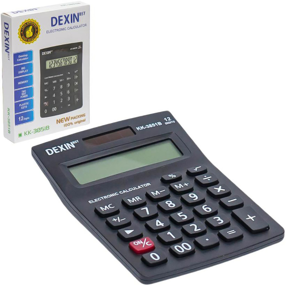 Электронный калькулятор Dexin KК-3851B с большим дисплеем, 14,5х10,5х2,5 см