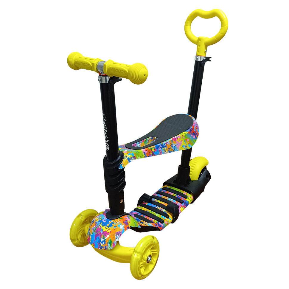 Дитячий самокат 4-х колісний 5 в 1 Bambi SC20482(Yellow) колеса зі світлом