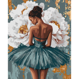 Картина по номерам "Балерина с белыми пионами" ©art_selena_ua Идейка KHO8663, 40x50 см