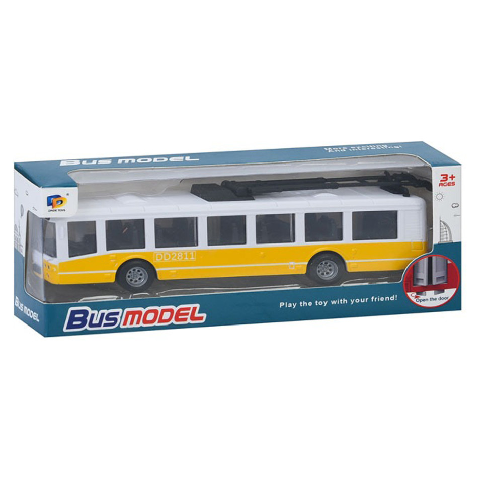 Дитячий інерційний тролейбус Bambi DD2813AC(Yellow) відкриваються двері