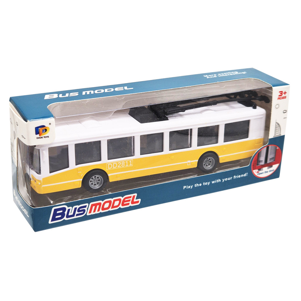 Детский инерционный троллейбус Bambi DD2813AC(Yellow) открываются двери