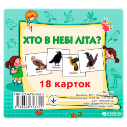 Розвиваючі картки для дітей Хто в небі літає Jumbi J014y, 18 картинок