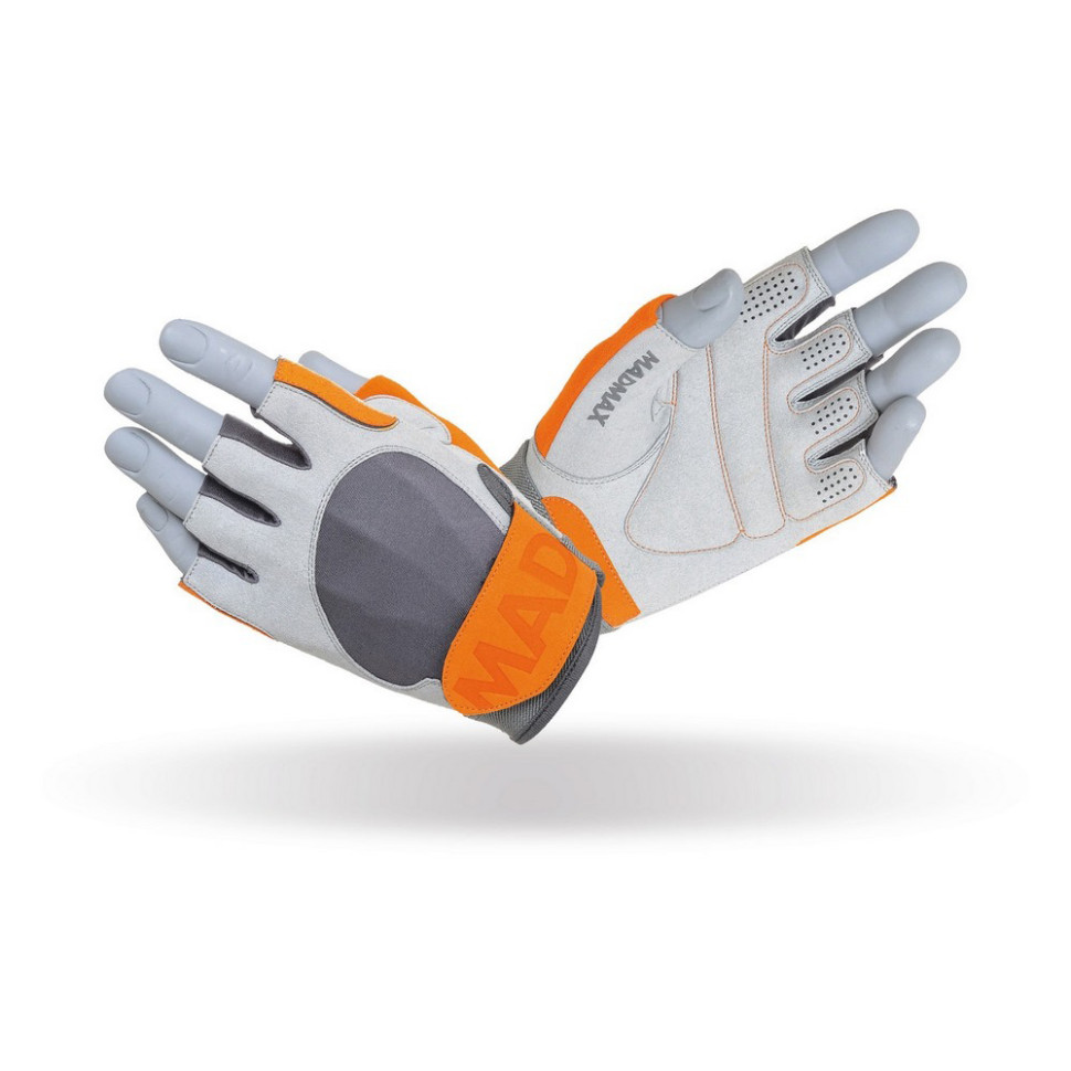 Перчатки для фитнеса Crazy MadMax MFG-850_XXL, Grey/Orange, XXL 23,5-25 см