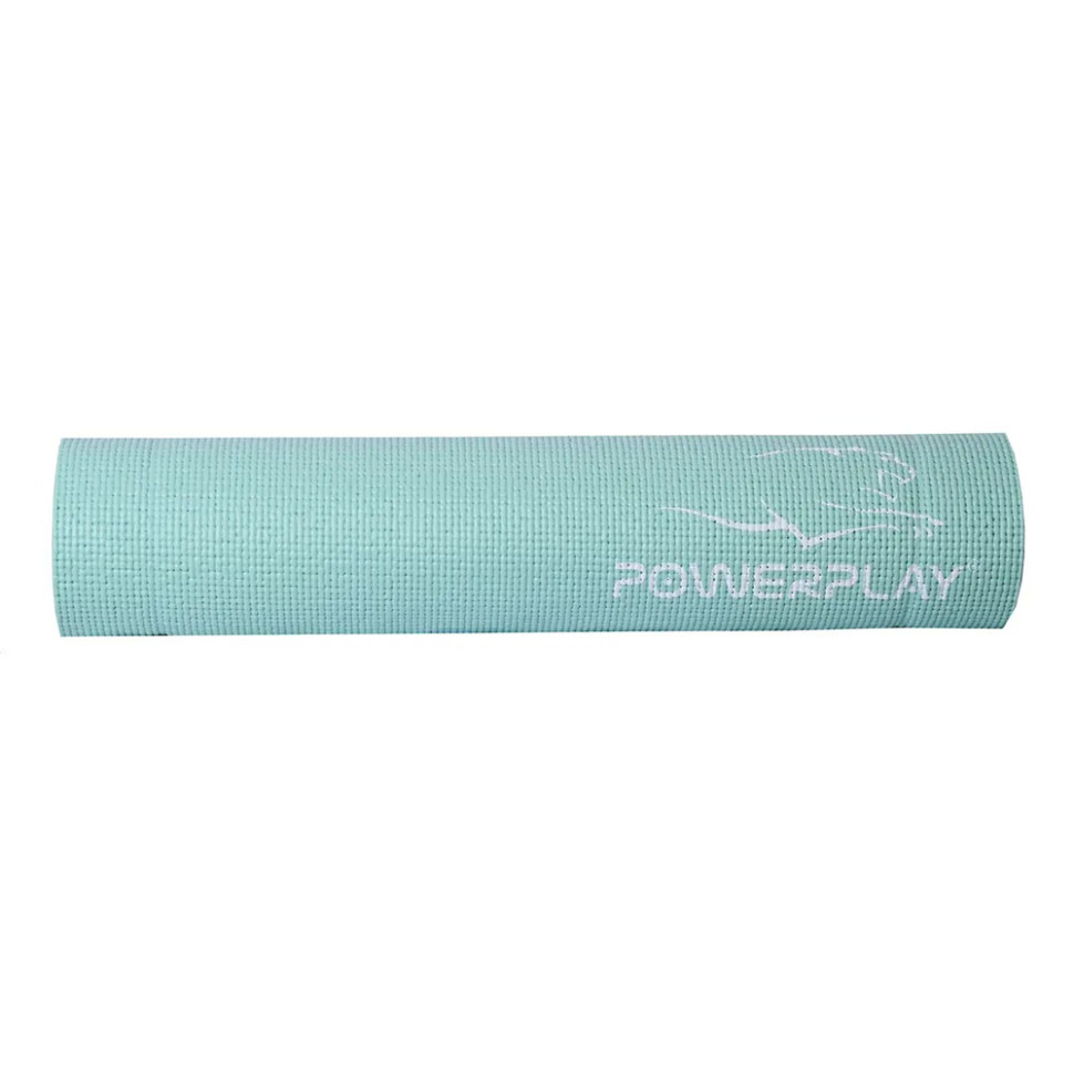 Коврик для йоги и фитнеса PowerPlay PP_4010_Mint_(173*0,6), (173x61x0.6), мятный