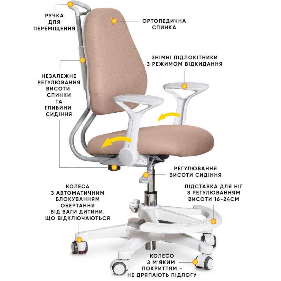 Дитяче крісло Mio Ergo ErgoKids Y-507 BR, Brown 80 кг