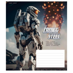 Зошит учнівський "Iron&Steel" Школярик 012-3284K-3 в клітинку, 12 аркушів