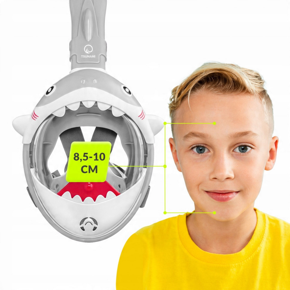 Маска для снорклинга полнолицевая Shark TSUNAMI P-5905973405447 Grey