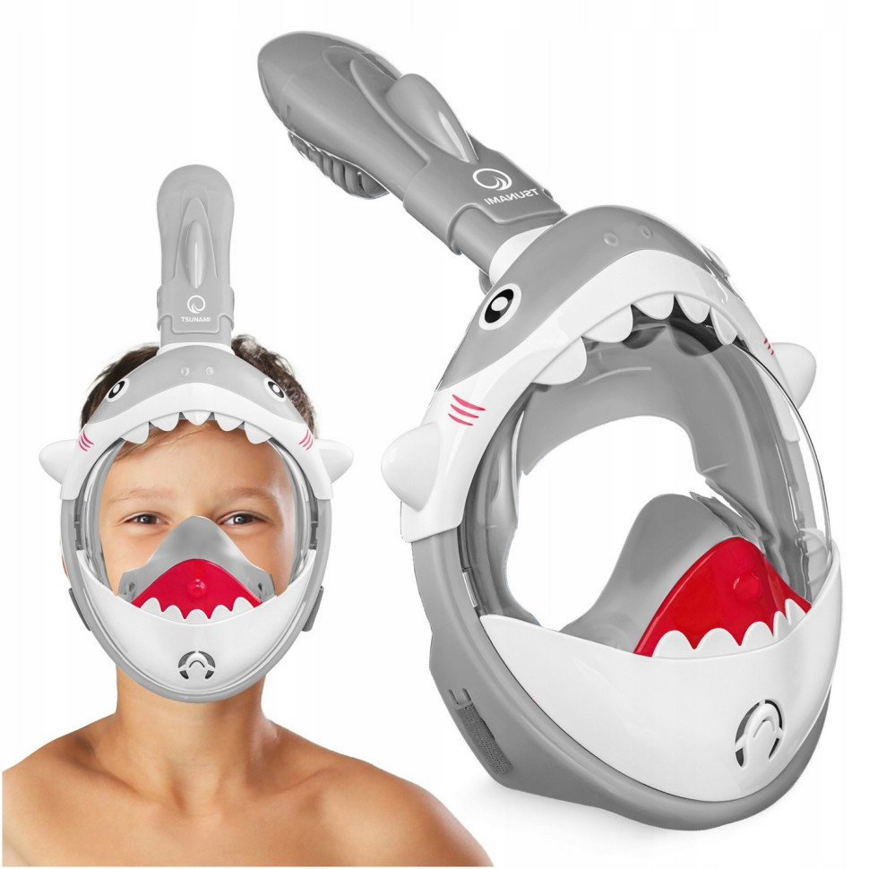Маска для снорклинга полнолицевая Shark TSUNAMI P-5905973405447 Grey