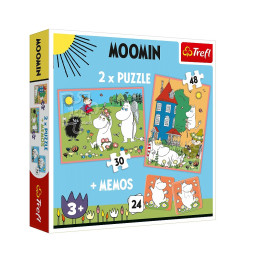 Пазл дитячий 2 в 1 "Муміни" Moomin Trefl 93054 з грою Мемо