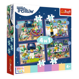 Пазл дитячий 4 в 1 "Перед сном" The Treflik Family Trefl 34399, 4 незалежні пазли