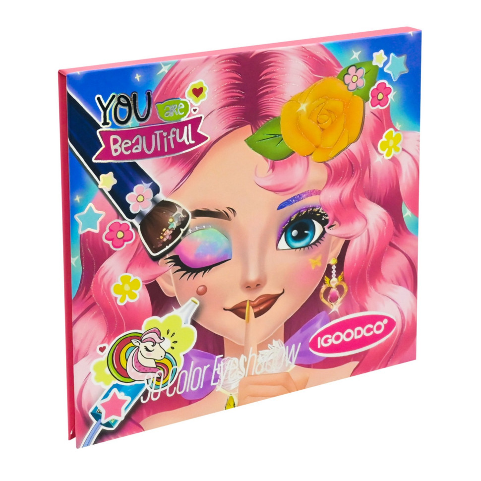 Детская палетка теней для век Igoodco IG3125, 30 цветов, с кисточкой