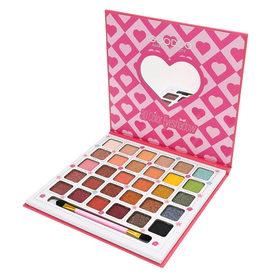 Детская палетка теней для век Igoodco IG3125, 30 цветов, с кисточкой
