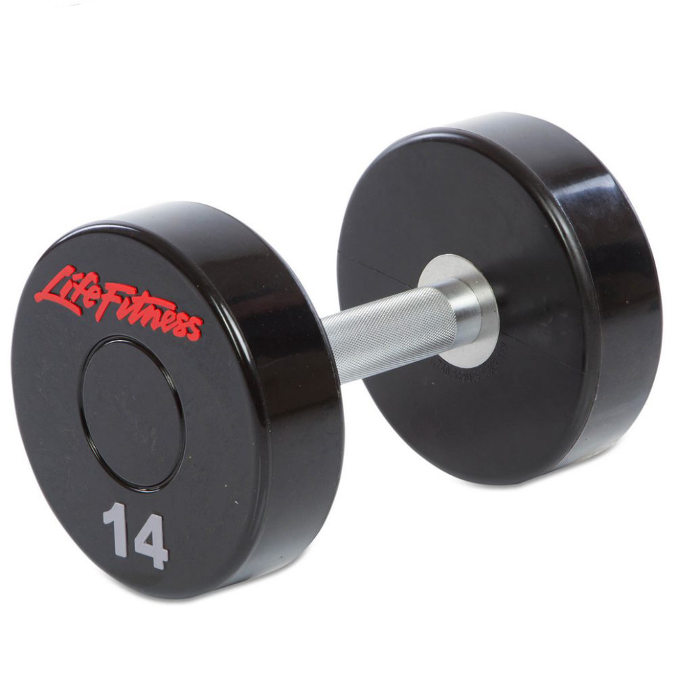 Гантель цельная профессиональная LIFE FITNESS Gemini Sport GA-80081-14, 1 шт 14 кг