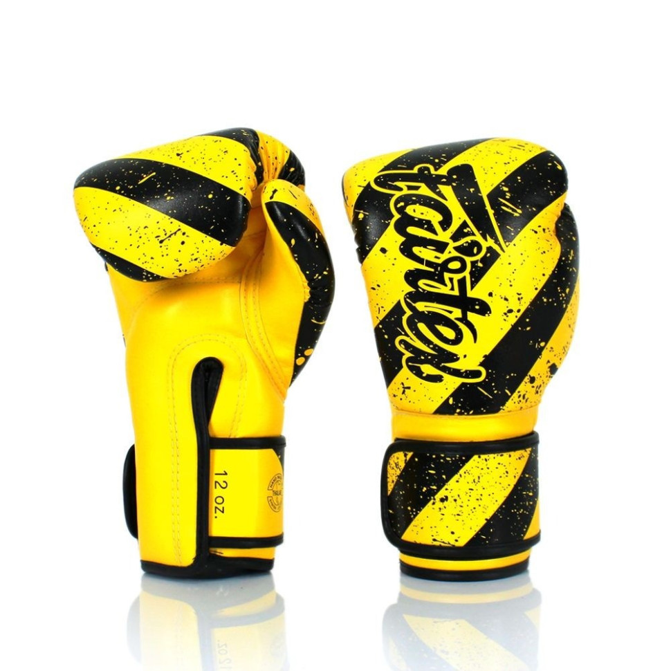 Боксерские перчатки BGV14Y Fairtex BGV14Y_10oz_Yellow/Black 10 унций (бинты в комплекте)