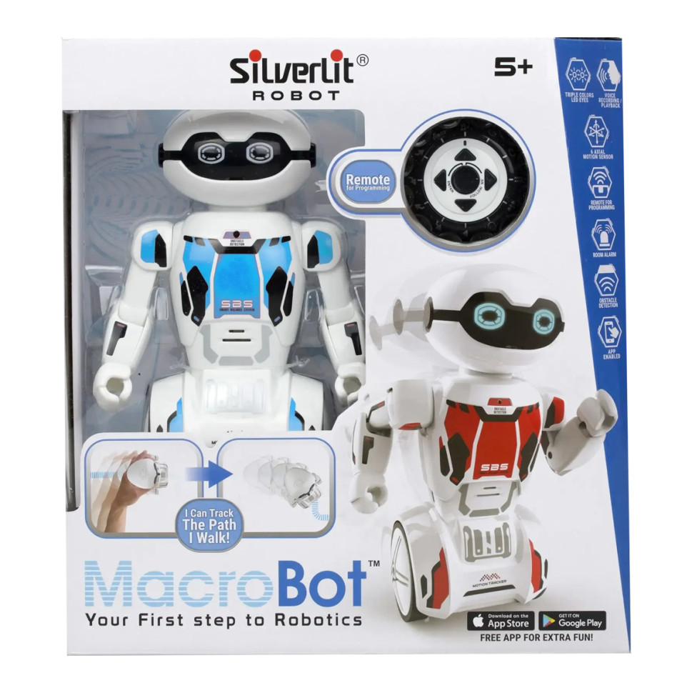 Інтерактивний Робот YCOO Macrobot Silverlit 88045 синій, звук та світло, пульт керування, танцює