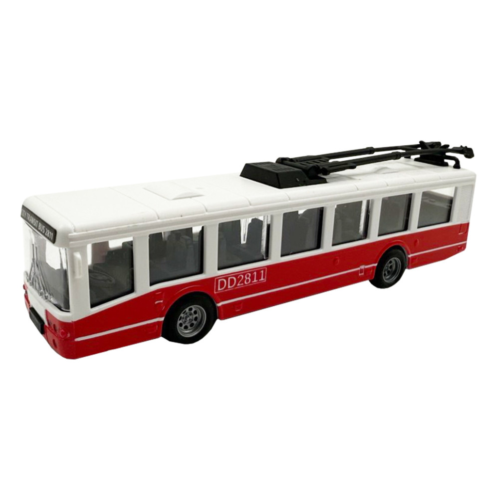Дитячий інерційний тролейбус Bambi DD2813AC(Red) відкриваються двері