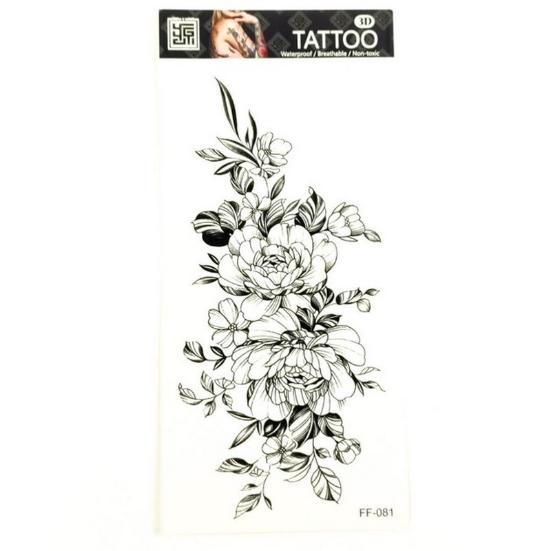 Временная тату «Цветы» Fresh Tattoo FF-081 размер 19 х 9 см