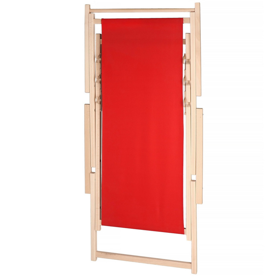 Шезлонг кресло-лежак для пляжа Springos DC0003 RED 60х139 см, деревянный