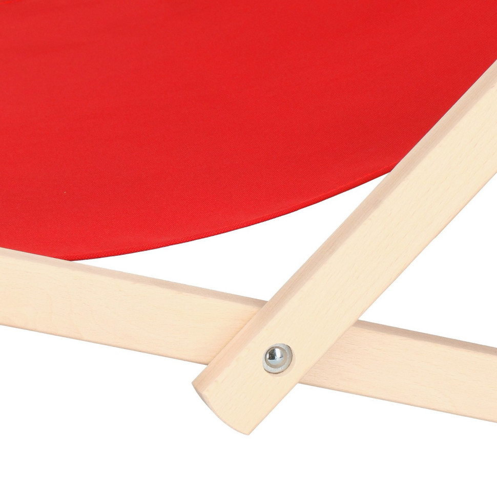 Шезлонг кресло-лежак для пляжа Springos DC0003 RED 60х139 см, деревянный