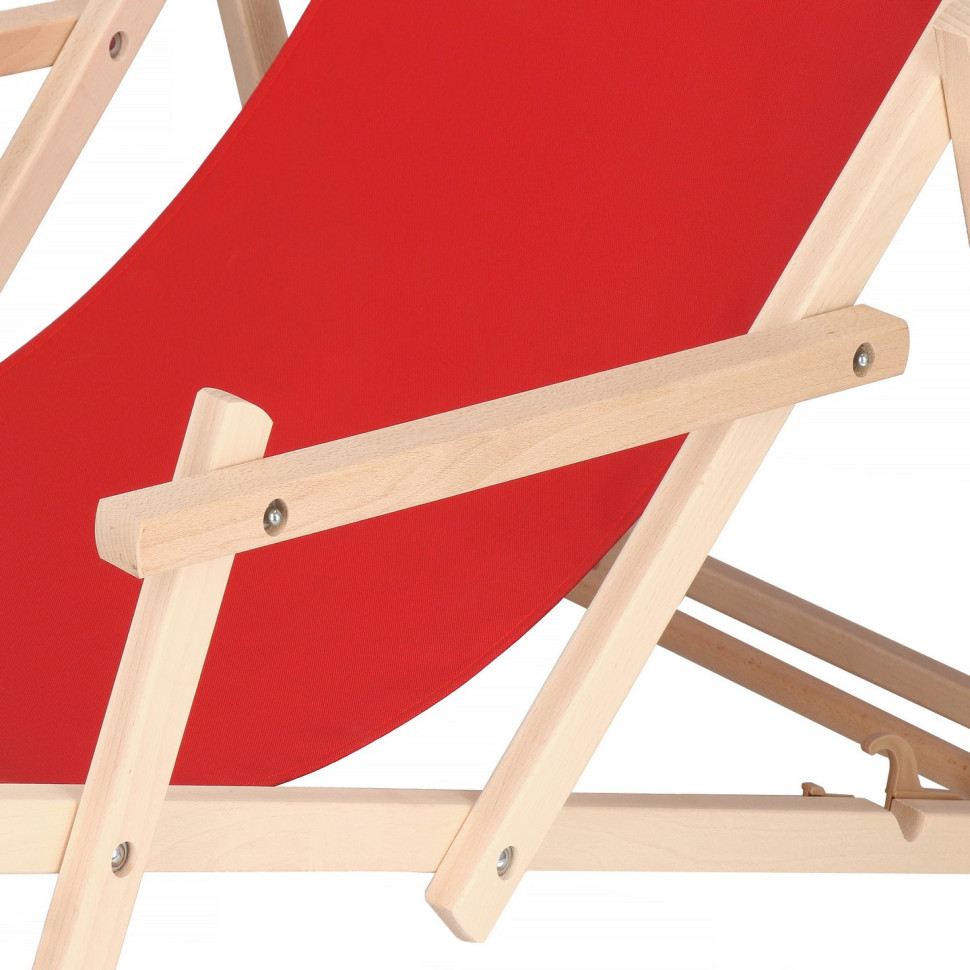 Шезлонг кресло-лежак для пляжа Springos DC0003 RED 60х139 см, деревянный