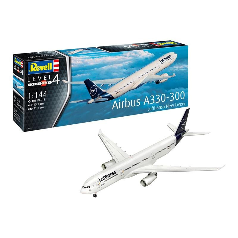 Сборная модель Самолет Airbus A330-300 Lufthansa Revell RVL-03816 уровень 4, масштаб 1:144