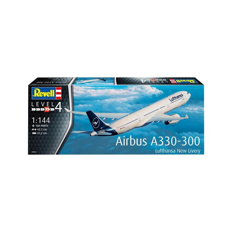 Сборная модель Самолет Airbus A330-300 Lufthansa Revell RVL-03816 уровень 4, масштаб 1:144