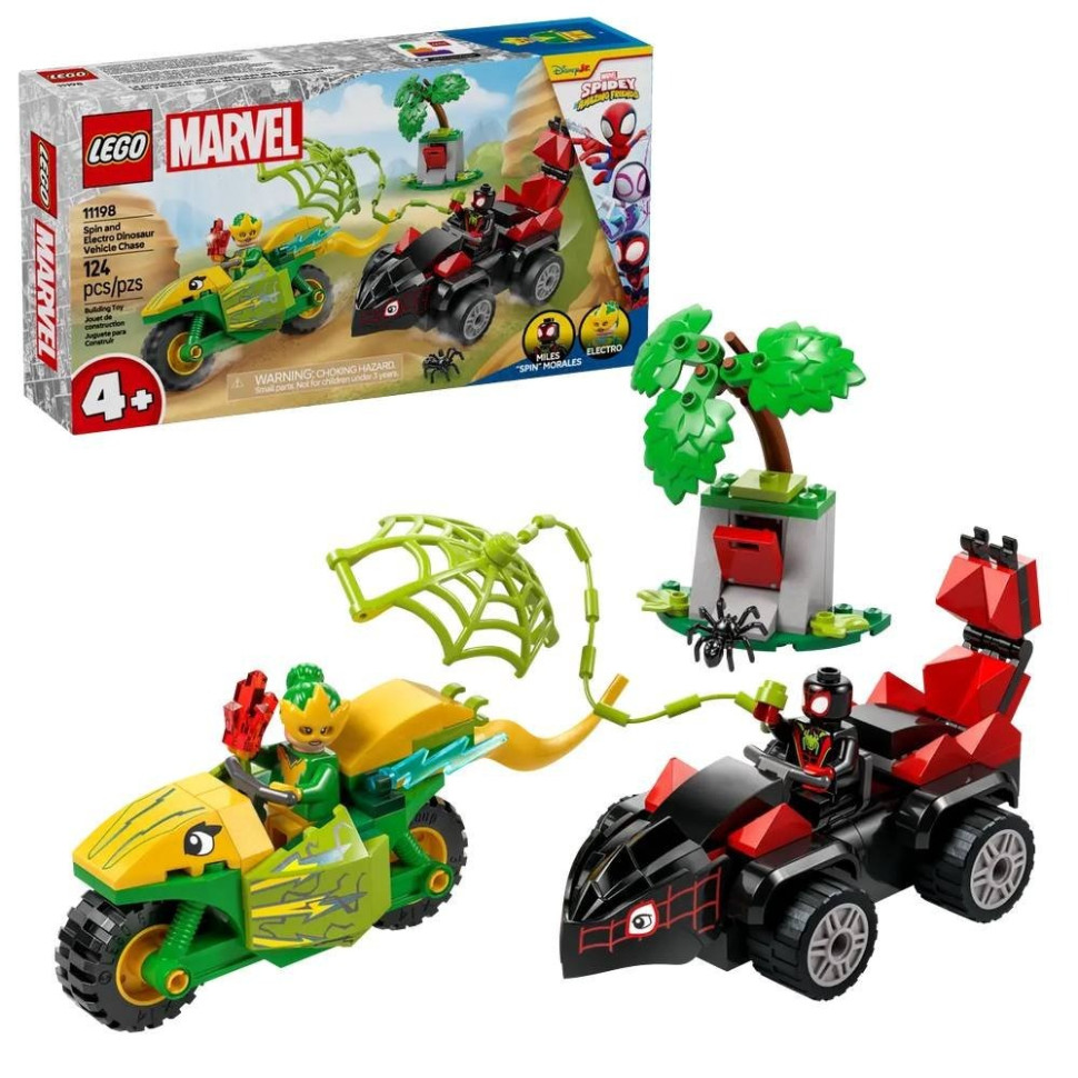 Конструктор Гонки на электромобилях с динозавра LEGO 11198, 124 детали
