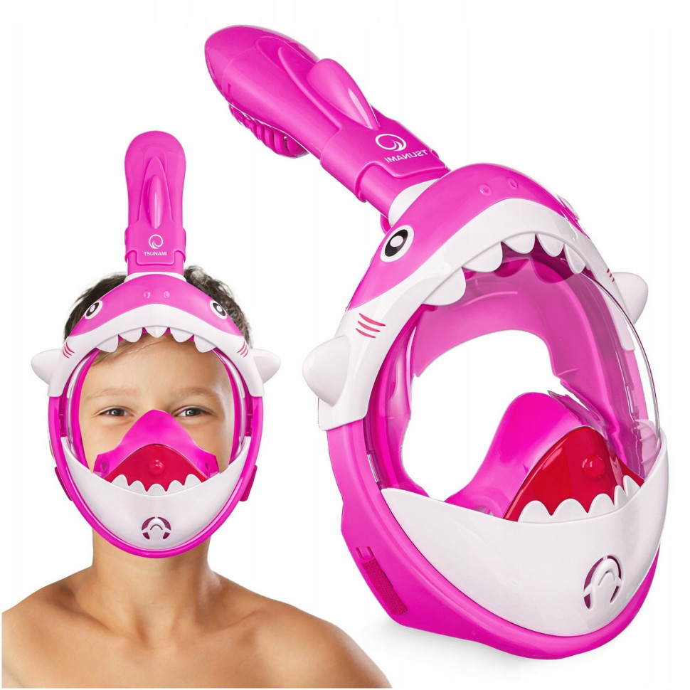 Маска для снорклинга полнолицевая Shark TSUNAMI P-5905973405430 Pink 