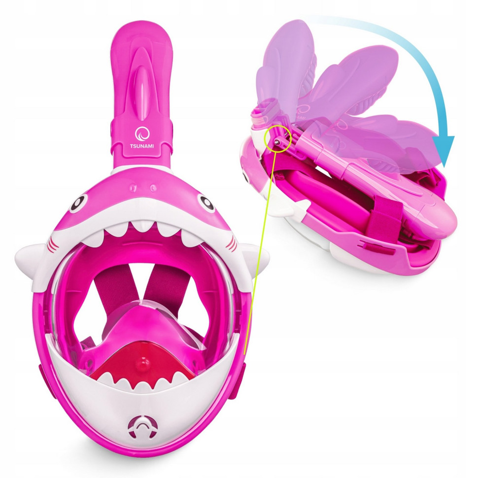 Маска для снорклинга полнолицевая Shark TSUNAMI P-5905973405430 Pink 