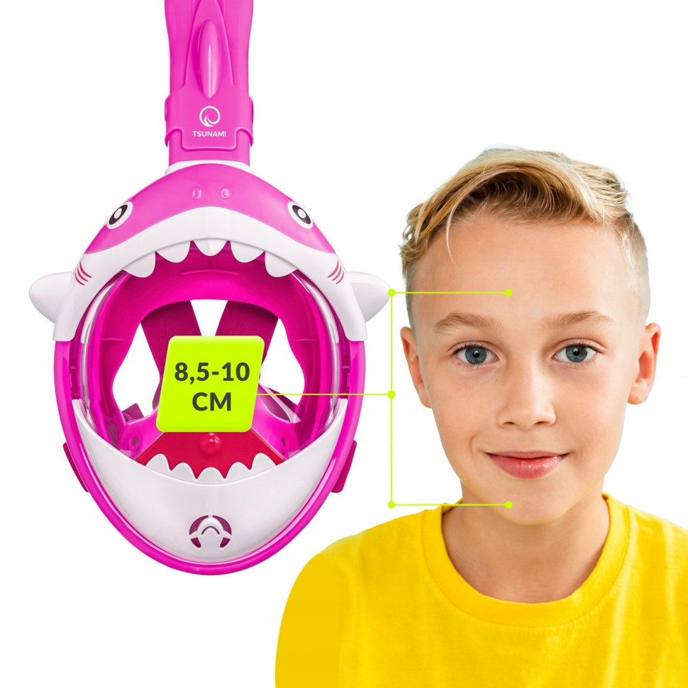 Маска для снорклинга полнолицевая Shark TSUNAMI P-5905973405430 Pink 