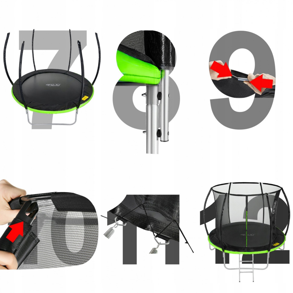 Батут із внутрішньою сіткою Premium 4FIZJO 4FJ0605 Black/Green 12FT 374 см