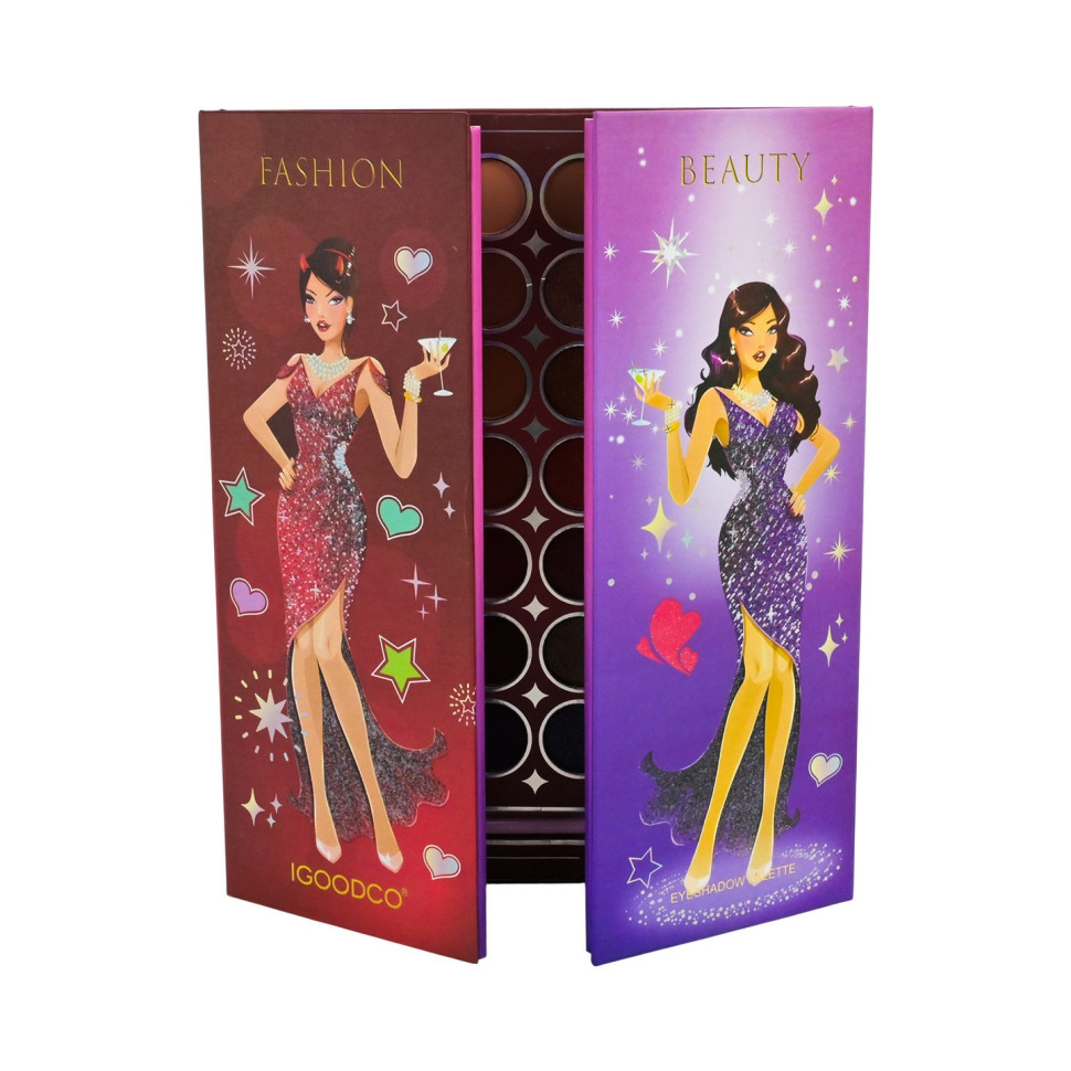 Детская палетка теней для век Igoodco IG3078, 84 цвета, кисточка, аппликаторы