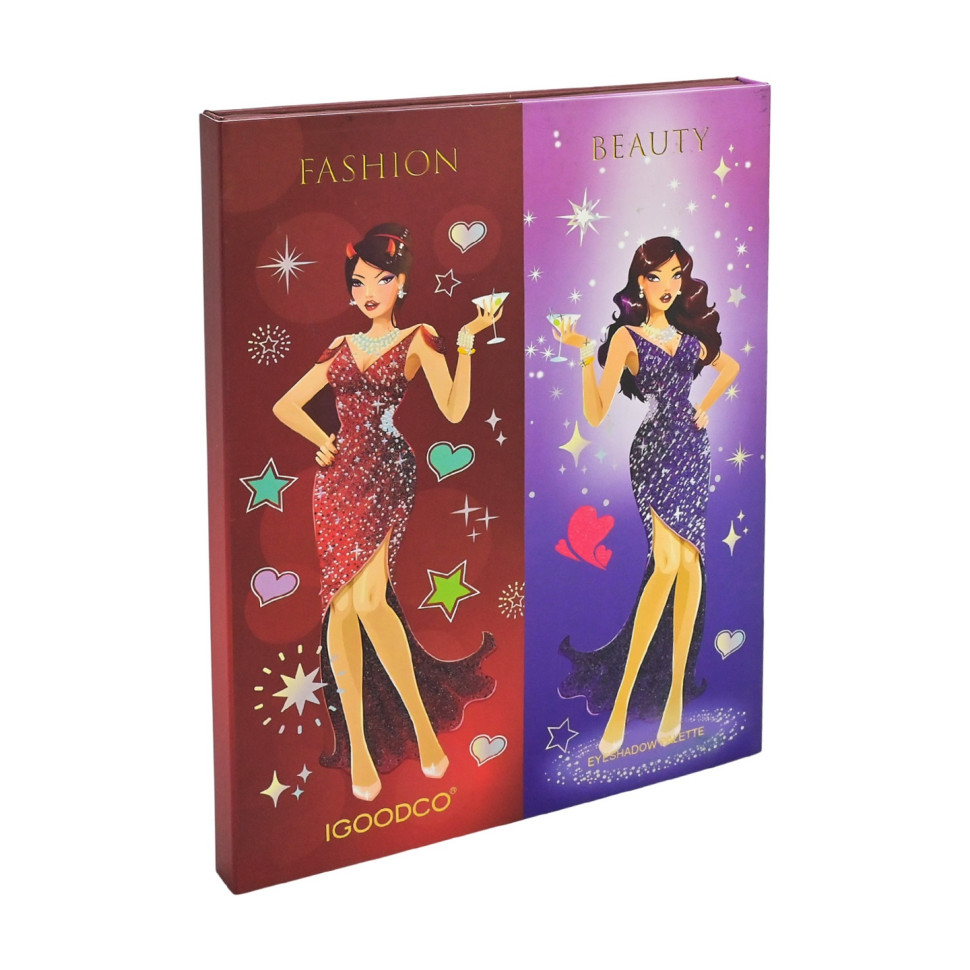 Детская палетка теней для век Igoodco IG3078, 84 цвета, кисточка, аппликаторы