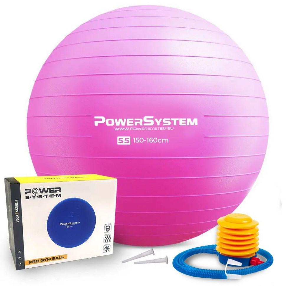 М'яч для фітнесу (фітбол) PRO Gymball Power System PS-4018PI-0 Ø85 cm, Pink