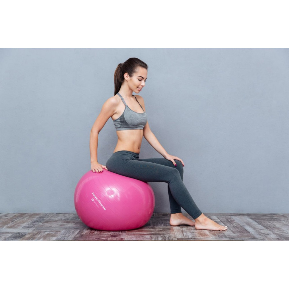 М'яч для фітнесу (фітбол) PRO Gymball Power System PS-4018PI-0 Ø85 cm, Pink