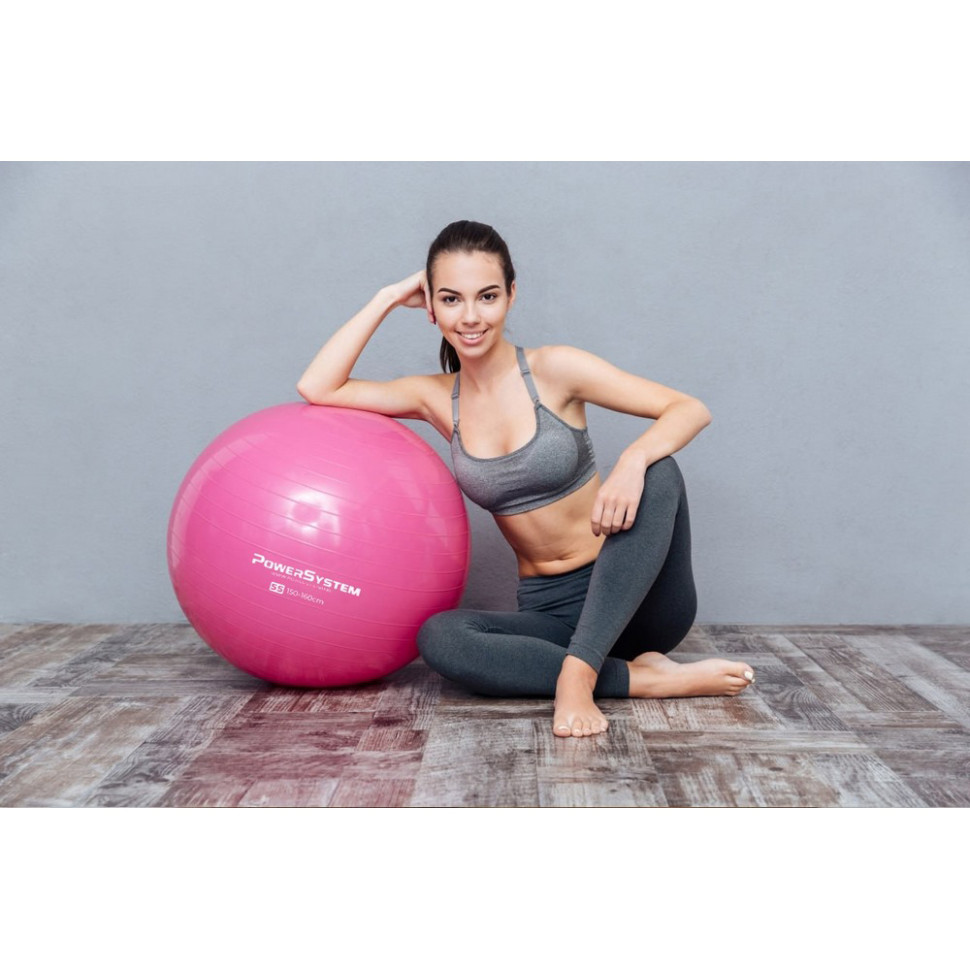 М'яч для фітнесу (фітбол) PRO Gymball Power System PS-4018PI-0 Ø85 cm, Pink