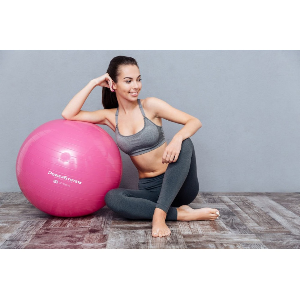 М'яч для фітнесу (фітбол) PRO Gymball Power System PS-4018PI-0 Ø85 cm, Pink
