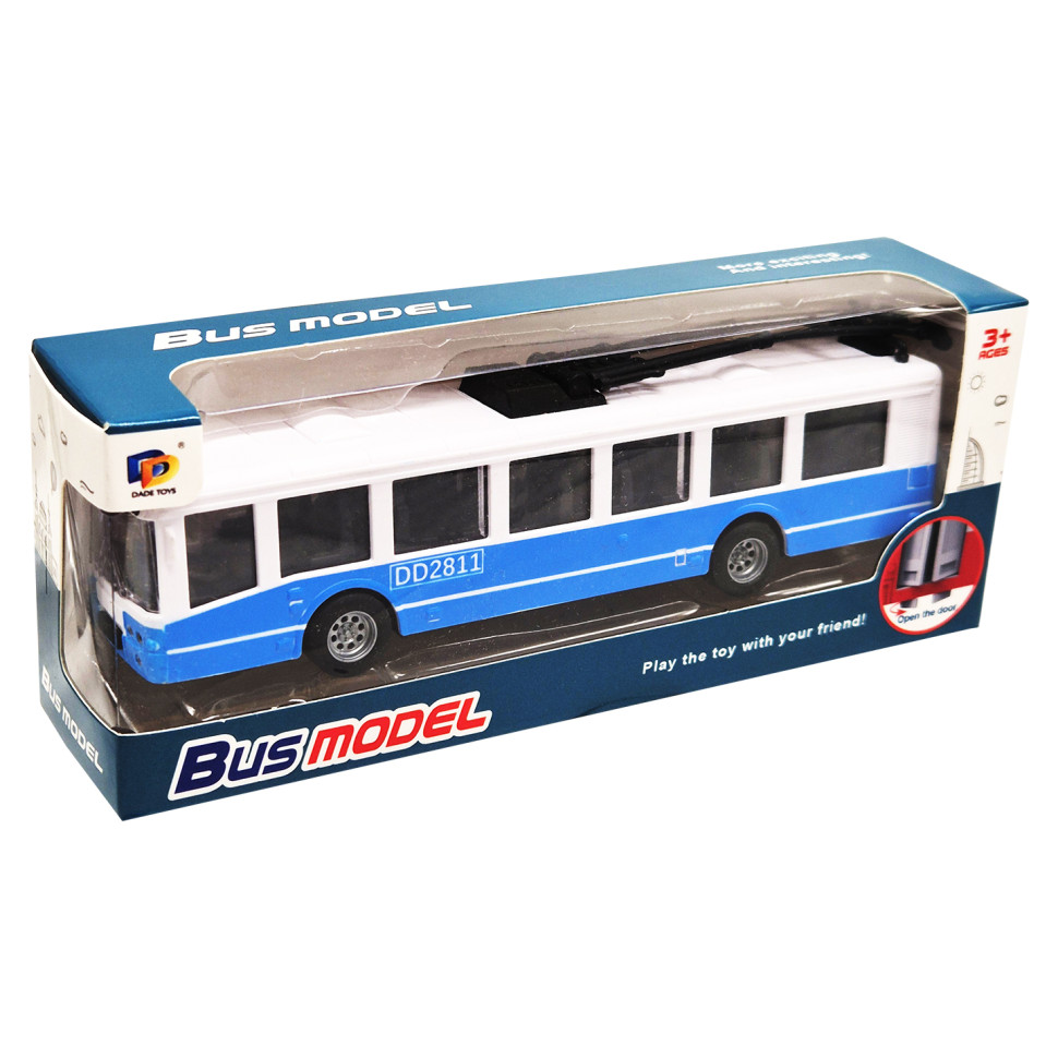 Дитячий інерційний тролейбус Bambi DD2813AC(Blue) відчиняються двері
